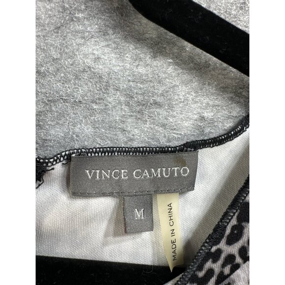 Vince Camuto Women’s Medium Leopard Animal Print Blouse Short Sleeve Top Shirt - Picture 4 of 7